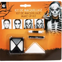 Kit de maquillage gras Halloween squelette blanc gris noir