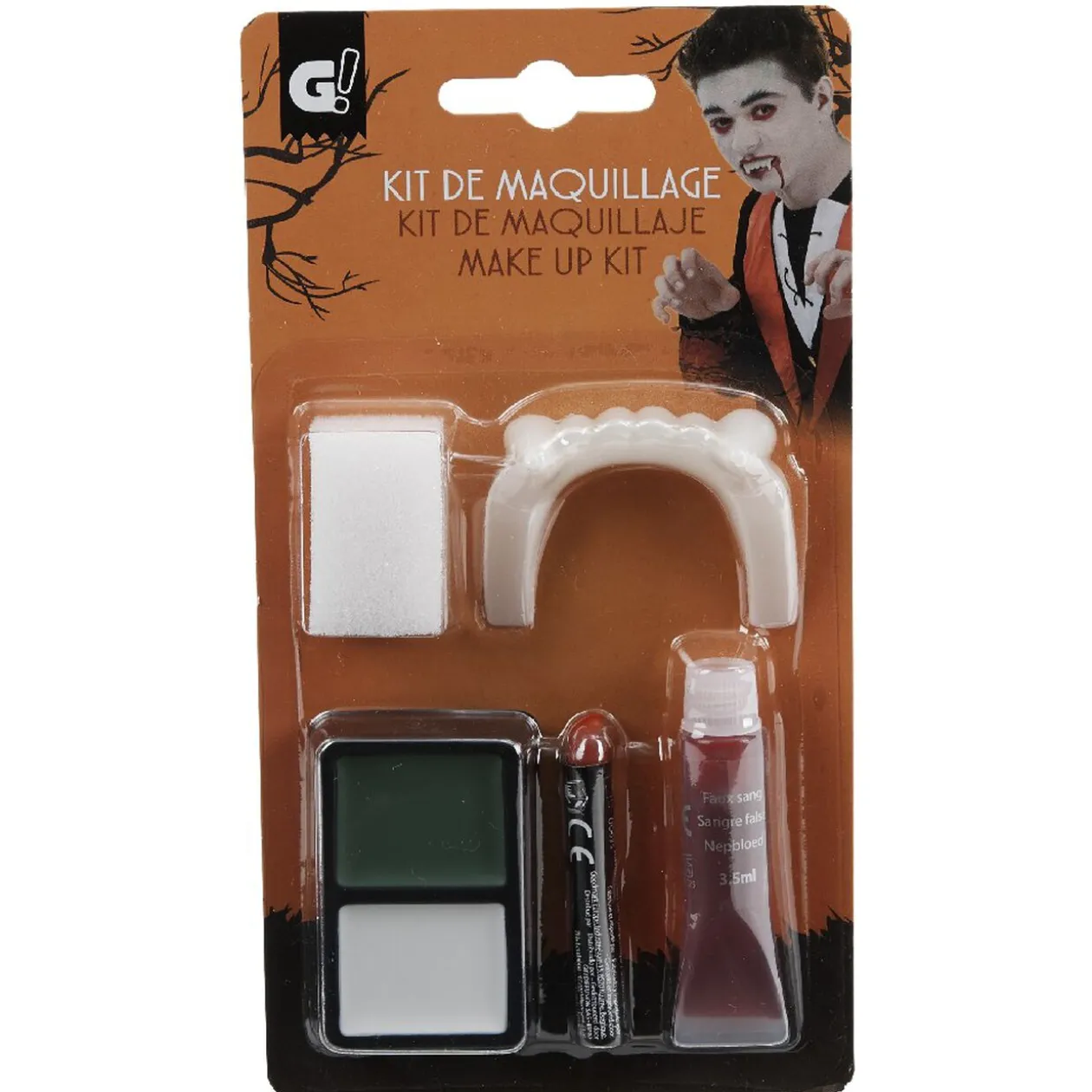 Kit de maquillage vampire avec dentier