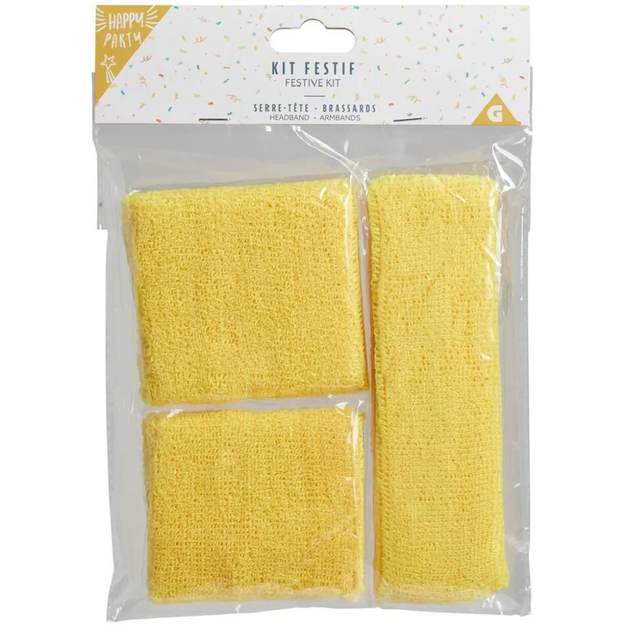 Kit festif 2 bandeaux de poignet et 1 de tête - 4 coloris