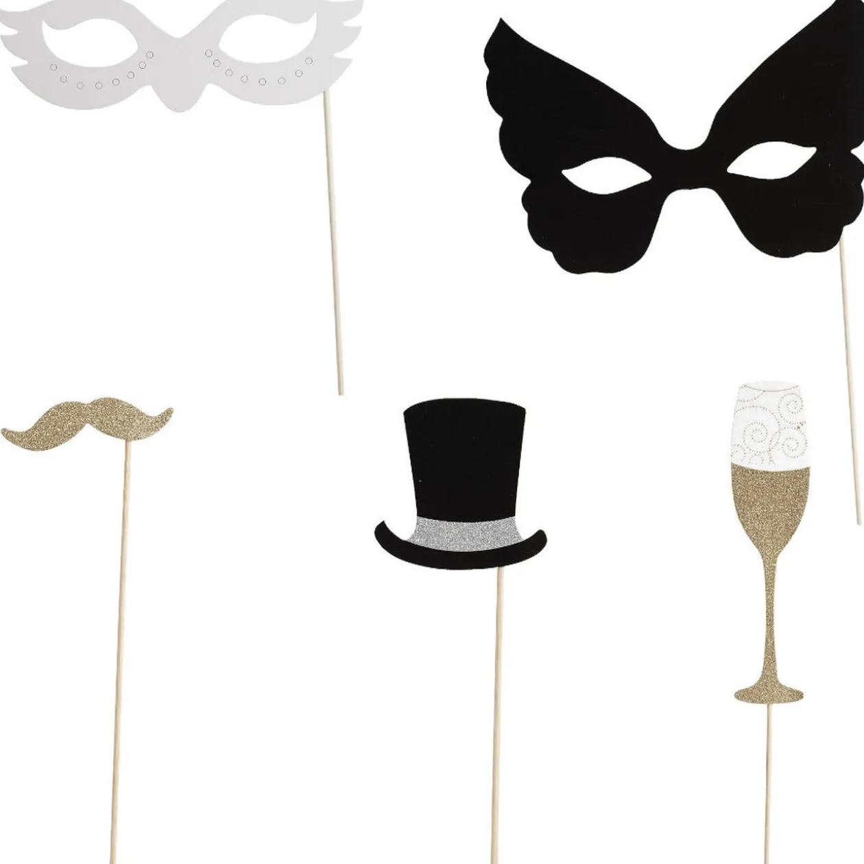 Kit photo booth nouvel an 15 pièces