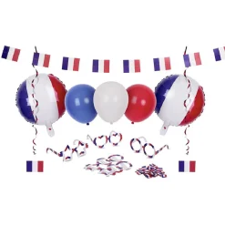 Kit supporter France ballons et photobooth 28 pièces