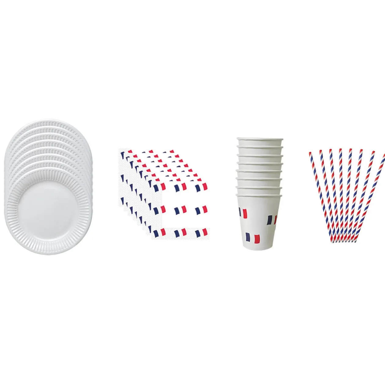 Kit vaisselle jetable Euro 2021 France pour 8 personnes