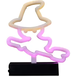 Lampe néon Halloween sorcière 18,5xH22cm