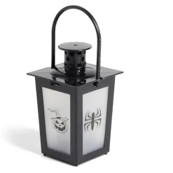 Lanterne LED Halloween animée à piles 7,4x7,4xH15,5cm