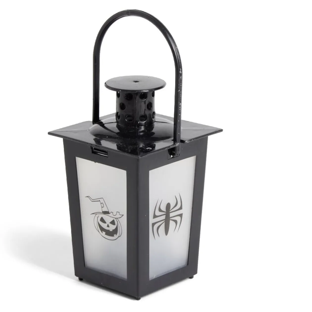 Lanterne LED Halloween animée à piles 7,4x7,4xH15,5cm