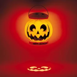 Lanterne LED sonore projecteur Halloween forme citrouille orange