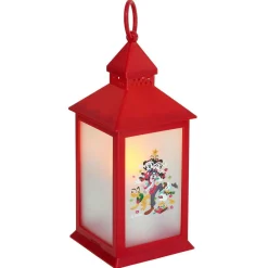 Lanterne lumineuse Disney Mickey Minnie plastique rouge 10,5x10,5xH24,5cm