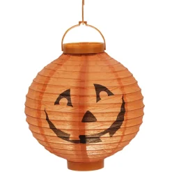 Lanterne lumineuse Halloween à suspendre ronde en papier