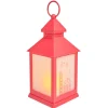 Lanterne rouge lumineuse 1LED blanc chaud H23cm