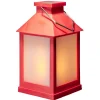 Lanterne solaire rouge 12 LED blanc chaud à poser ou suspendre H20 cm