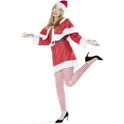 Legging Noël à rayures rouge et blanc