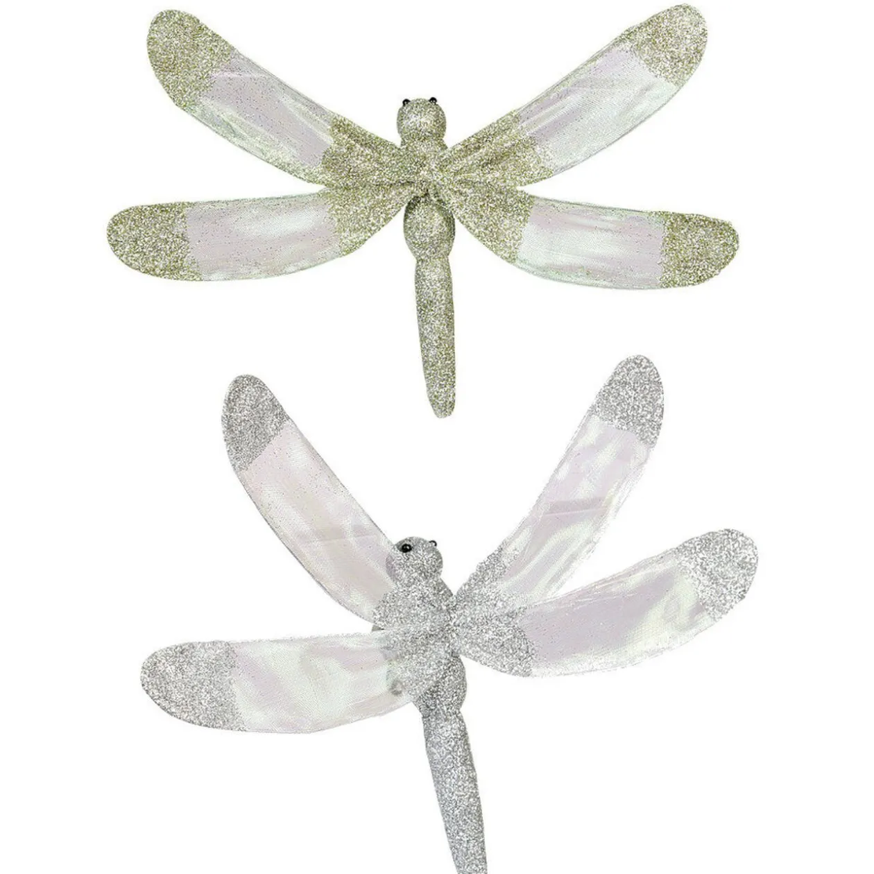 Libellule pailletée à clipser x 2 déco Noël