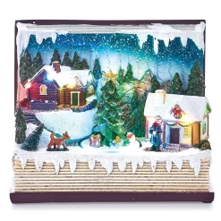 Livre ouvert lumineux village animé 10 LED