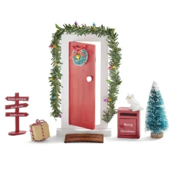 Lot de 8 accessoires "entrée" en bois pour lutin farceur L20x14x4cm