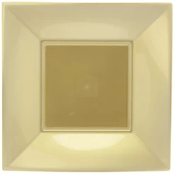 Lot de 6 assiettes à dessert réutilisables dorées