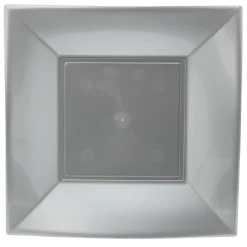 Lot de 6 assiettes à dessert réutilisables argentées