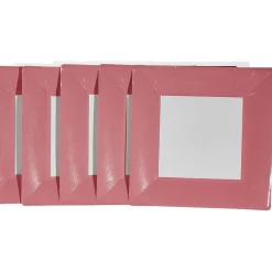 Lot de 10 assiettes carrées en carton blanc contour rouge