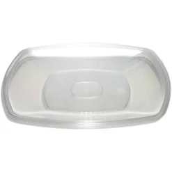 Lot de 6 assiettes carrées plastique transparent à bord arrondi 22x22 cm