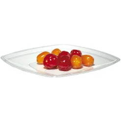 Lot de 6 assiettes carrées plastique transparent à bord arrondi 22x22 cm