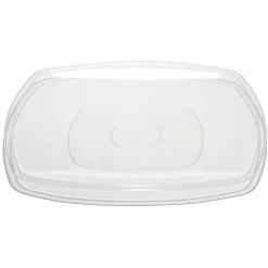 Lot de 6 assiettes carrées plastique transparent à bord arrondi 18,5x18,5 cm