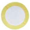 Lot de 10 assiettes en carton jaune motif confetti blanc
