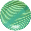 Lot de 10 assiettes en carton motif feuille tropicale
