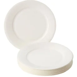 Lot de 50 assiettes en carton blanc Ø18 cm