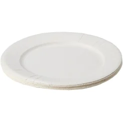 Lot de 20 assiettes en carton blanc Ø27 cm