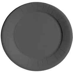 Lot de 10 assiettes en carton noir Ø18 cm