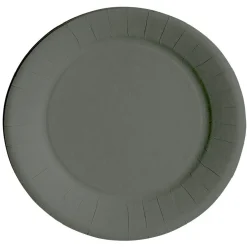 Lot de 10 assiettes en carton gris Ø23 cm