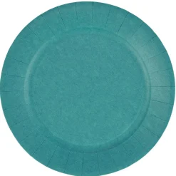 Lot de 10 assiettes en carton bleu canard Ø23 cm