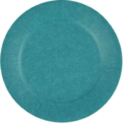 Lot de 10 assiettes en carton bleu canard Ø18 cm