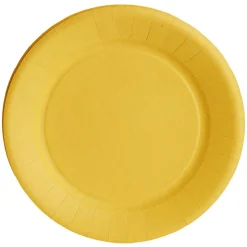 Lot de 10 assiettes en carton jaune Ø18 cm