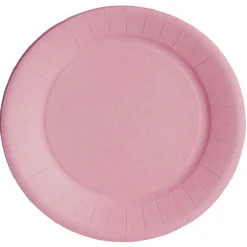 Lot de 10 assiettes en carton rose nude Ø23 cm