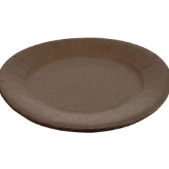 Lot de 10 assiettes en carton taupe Ø18 cm