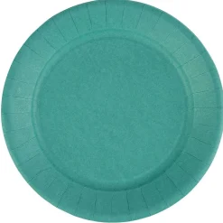 Lot de 10 assiettes en carton vert émeraude Ø23 cm