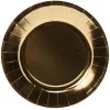 Lot de 10 assiettes en carton Ø18 cm blanc doré