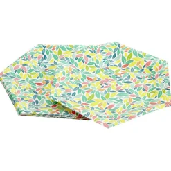 Lot de 10 assiettes en carton motif feuillage