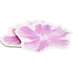 Lot de 10 assiettes en carton design fleur d'hibiscus