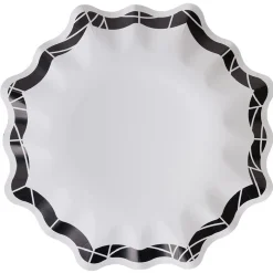 Lot de 10 assiettes en carton Halloween forme toile d'araignée blanche