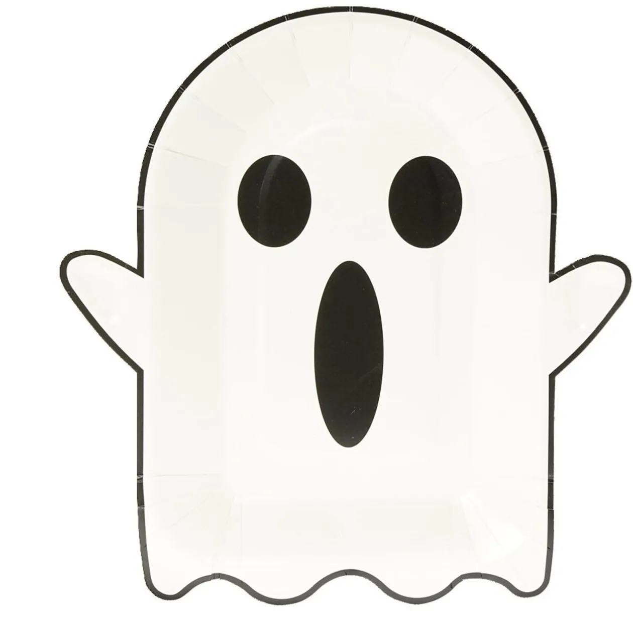 Lot de 8 assiettes en carton Ø23cm design fantôme Halloween