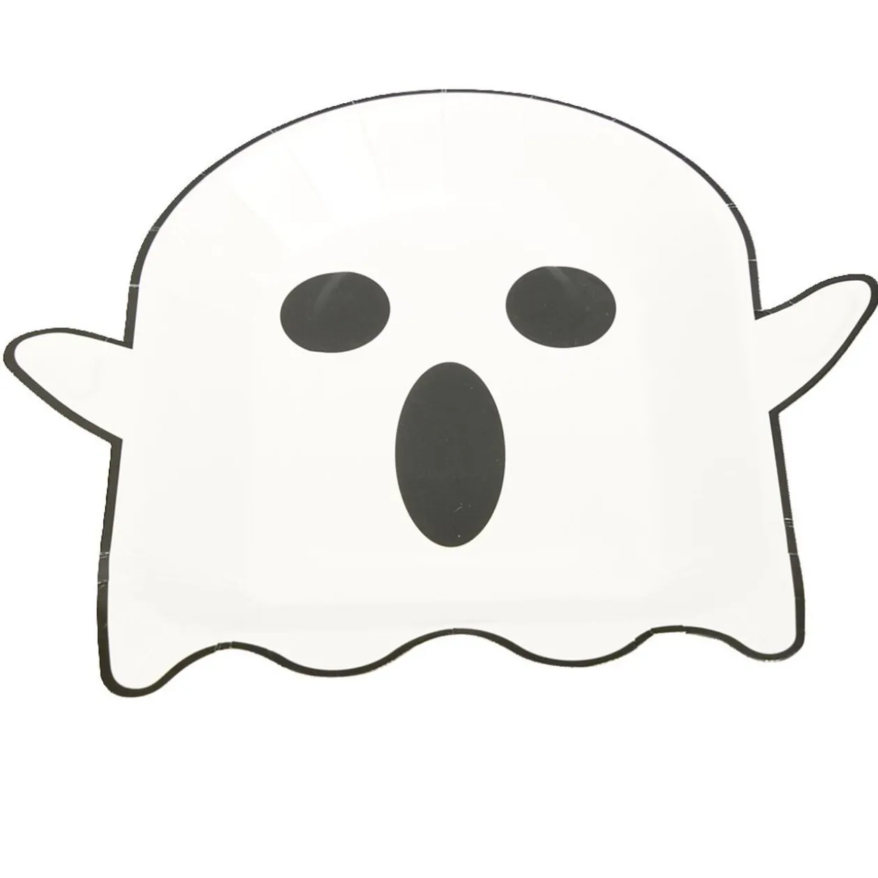 Lot de 8 assiettes en carton Ø23cm design fantôme Halloween