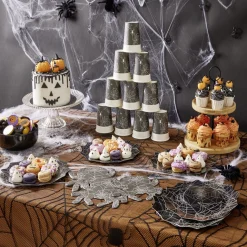 Lot de 8 assiettes en carton Ø23cm design araignée Halloween