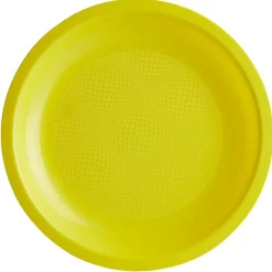 Lot de 6 assiettes en plastique jaune