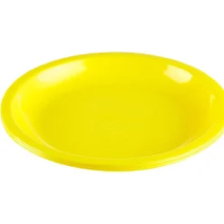 Lot de 6 assiettes en plastique jaune