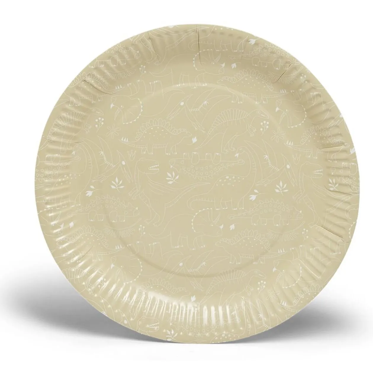 Lot de 8 assiettes motif dinosaures carton Ø23cm