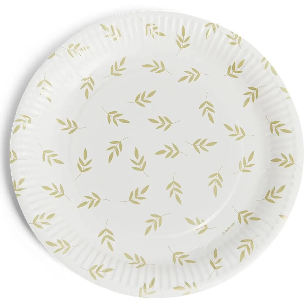 Lot de 8 assiettes motif nature carton Ø23cm