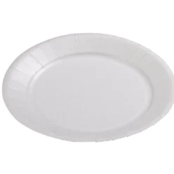 Lot de 50 assiettes plates rondes blanches effet enduit en carton