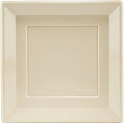 Lot de 6 assiettes plates carrées en plastique réutilisable blanc lin