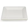 Lot de 12 assiettes plates carrées en canne à sucre